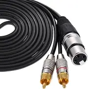 1 XLR Female to 2 RCA Male Plug Stereo O Cable C Ector Y Splitter Wire Cord (/ 9.8Ft)