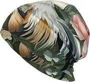 [QMNKLET] Beanie Hats for Men Women Soft Knit Cuffed Beanie Rooster Skull Cap Headwear Ski Hat Black, Black, One Size