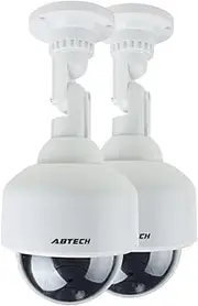 2 (Electronic security) Pcs Dummy Speed Dome Realistic Looking Security Camera Red LED Light Warning AA (68ry543qf111) Battery Powered