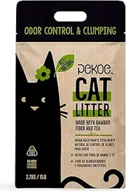 PeKoe All-Natural Odor Control & Clumping Cat Litter with Bamboo and Tea, 6-lb Bag (Pack of 1)
