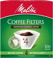 Melitta #4 Cone Coffee Filters, White, 100 Count (Pack of 6) 600 Total Filters C