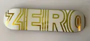 New ZERO Logo White "BOLD" GOLD Mirror Foil 8.25 Skateboard Deck NOS