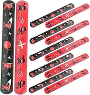 SHOWERORO 24pcs Slap Bracelets for Creative Decorative Wrist Bands Flexible Snap Bracelets for Parties Safe and Easy to Use Props Fun Friends and Family