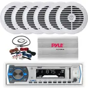 Pyle PLMRB29W Single-DIN Marine MP3 Receiver, 6x 6.5" 120W Speakers, Amplifier