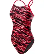 TYR Girls’ Miramar Cutoutfit Swimsuit CMIR7Y Size 22, Red