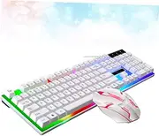 SEWACC Computer Keyboard Mouse Set Wired Keyboard Mouse Led Backlight Ergonomic Shape Gaming Gear