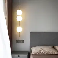 在飛比找蝦皮購物優惠-北歐臥室床頭吊燈輕奢現代簡約長線吊燈氛圍燈設計師創意個性球型