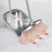 Stainless Steel Broom Dustpan Set Plastic Upright Broom Dustpan with Long Handle