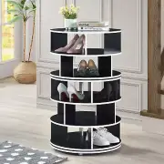 Kings Brand Furniture - 5-Tier Rotating Revolving Lazy Susan Shoe Rack, Black