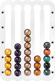 Demi's Home Magnetic Coffee Pod Holder for Nespresso Original Capsules - Suitable to be Mounted on the Fridge (Transparent)