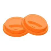 2 Pcs Silicone Cup Lids for Glass Cup, 3" ID 3.7" OD for 9cm/3.5" Dia Cup Orange