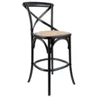 NEW Urban Styling Aster Birch Rattan Crossback Bar Stool Black