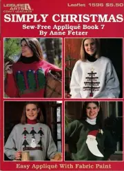 Simply Christmas Sew-Free Applique Book 7 Leaflet 1596 Santa Angel Stars
