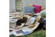 Latte Patchwork Bedspread | Country Cotton Coverlet in 240x260cm