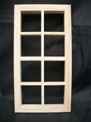 8-Light Window 2-1/2x5" dollhouse 1:12 scale #5023 1pc Houseworks