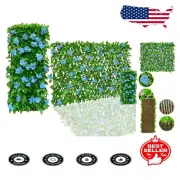 Elegant Faux Ivy Privacy Screen - Versatile Expandable Fencing in Hydrangea Blue