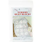 Jack Dempsey Stamped White Nursery Quilt Blocks 9"X9" 12/Pkg-ABC