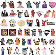 [Chilsion] 46PCS Harry Singer Shoe Charms, Harry House Shoe Pins Accessories for Clog Bubble Slides, Harry Singer Birthday Gift Party Supplies Kid Boy Girl Women Men