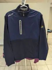 NWT MEN'S RALPH LAUREN RLX FLEECE PULLOVER, SIZE: M, COLOR: NAVY MULTI (M6)
