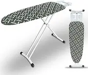 Slieton Ironing Board Portable Iron Board with Iron Rest, Heat & Scorch Resistant Fabric, Height Adjustable, Steel Frame 36" L x 13" W (White Frame)
