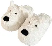 [UNMULFC] Dog Plush Slippers Women's Slippers Cute Puppy Warm for House Bedroom Sandals Fuzzy Kawaii Slides Slip-on Slippers Wide Non-Slip Indoor Shoes Flip Flop Cartoon Animal (7-8,Medium,7,Women,8