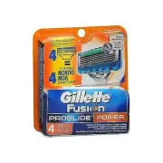 Gillette Fusion 5 Proglide Men's Razor Blade Refills Power Cartridges 4 Count