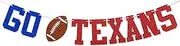 Go Texans Banner - Football Game Day Sign, Texans Football Party Decor, Funny Football Game Day Party Decoration Red Blue Glitter