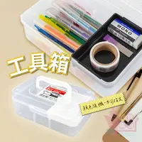 在飛比找樂天市場購物網優惠-日本製SANADA透明塑膠工具箱(顏色隨機)｜附收納格五金工