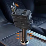 120w 4 IN 1 Retractable Car Fast Charger 2 Cable With USB Type C Port Adapter