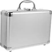 HOMSFOU Travel Case Aluminum Storage Briefcase for Men Hardcase Latch Tool Box Organizer