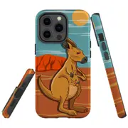 For Apple iPhone 13 Pro Max Case, Armour Back Cover, Kangaroo Illustration