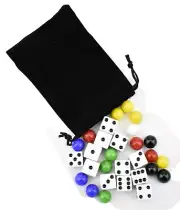 5/8 inch Marbles Board Game Replacement Playing Pieces with Dice