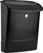Architectural Mailboxes Parkside Galvanized Steel, Locking, Wall Mount Mailbox, 2576B-10, Black, Medium Capacity