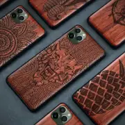 Shockproof Wood Case Cover For iPhone 16 15 14 13 12 11 Pro Max Mini XR 7 8 Plus