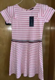 TOMMY HILFIGER SEA PINK GIRLS M (10-12 ) DRESS NWT(B48)