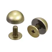 10x6mm Screw Back Rivets Solid Round Head Leather Studs Bronze Tone 10 Sets