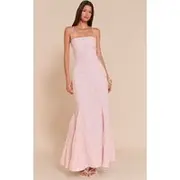 Blush Textured Lace Up Back Maxi Dress, Blush