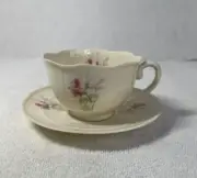 Vintage "DONEGAL" Ireland Flat Cup & Saucer Set Irish Rose Translucent