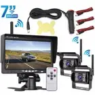 7" Wireless Rear View Monitor +2 WIFI Reverse Camera Kit Caravan Bus Truck NEW