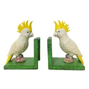 Cast Iron Cockatoo Bookends