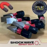 Milwaukee Shockwave Impact Duty 8 Bit Set SL10 Slotted 1/4" Screw Driver Bits 1"