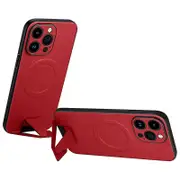 For iPhone 13 Pro 6.1 inch Kickstand Phone Case Compatible Anti-drop PU Leather Coated PC+TPU Cover