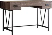 Monarch Specialties Laptop Table with Drawers - Industrial Style-Metal Legs Computer Desk Home & Office, 48" L, Brown Reclaimed Wood Look 141