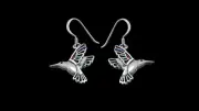 Hummingbird Earrings • 925 Sterling Silver • Navajo Handmade Jewelry • Bird...