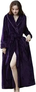 [KRIDDR] Women Men Plush Bathrobe Flannel Kimono Sleepwear Autumn Winter Warm Comfortable Plus Size Nightgown Home Clothes