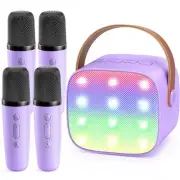 Mini Karaoke Machine for Kids Adults: Portable Loud Speaker with 4 Wireless M...