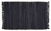 Sturbridge 13 x 36 Inch Hand Woven Cotton Table Runner, Black, Any Decor Style