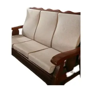 老式沙發坐墊帶靠背加厚硬海綿棉麻靠墊椅墊座墊實木紅木墊子四季