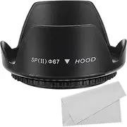 uxcell 67mm Camera Lens Hood, Flower Lens Hood Protector with Cleaning Cloth for Anti-Reflection Blocks Excess Sunlight to Reduce Lens Flare and Glare, Enhance Camera Photography