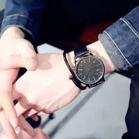 在飛比找Yahoo奇摩購物中心優惠-Watch-123 交換禮物-刻度加數字標情侶黑白腕錶(4色